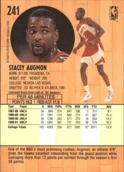 1991-92 Fleer Stacey Augmon #241 card back image