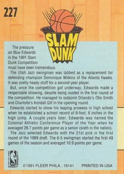 1991-92 Fleer Theodore Edwards SD #227 card back image