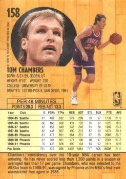 1991-92 Fleer Tom Chambers #158 card back image