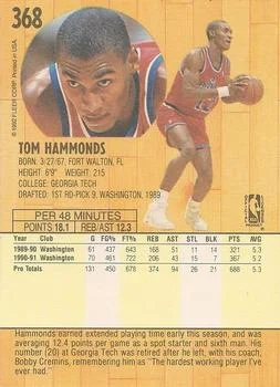 1991-92 Fleer Tom Hammonds #368 card back image