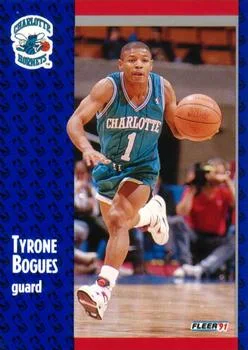 1991-92 Fleer Tyrone Bogues #17 card image