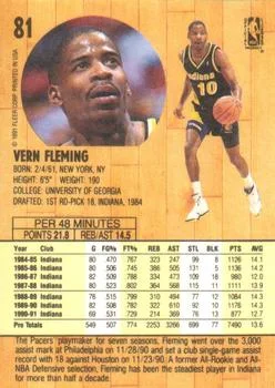 1991-92 Fleer Vern Fleming #81 card back image