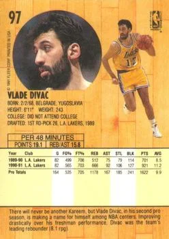 1991-92 Fleer Vlade Divac #97 card back image