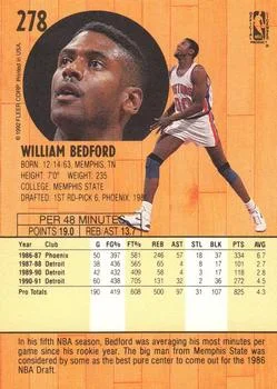 1991-92 Fleer William Bedford #278 card back image