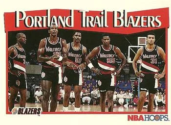 1991-92 Hoops Alaa Abdelnaby / Clyde Drexler / Jerome Kersey / Clifford Robinson / Buck Williams #295 card image