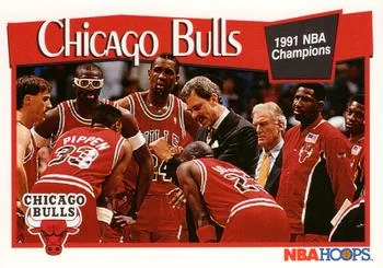 1991-92 Hoops Bill Cartwright / Horace Grant / Phil Jackson / Michael Jordan / John Paxson / Scottie Pippen #277 card image