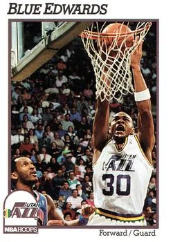 1991-92 Hoops Blue Edwards UER: Forward/Guard on front #208 card image