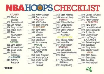 1991-92 Hoops Checklist #4: 331-448 #589 card image
