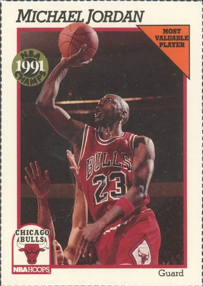1991-92 Hoops Chicago Bulls Team Night Sheet SGA Michael Jordan #NNO card image