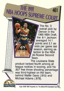 1991-92 Hoops Chris Jackson SC #461 card back image
