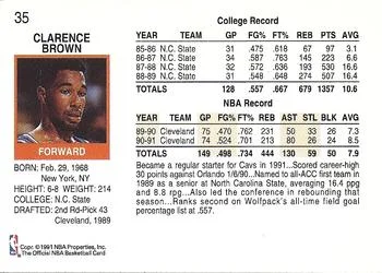 1991-92 Hoops Chucky Brown #35 card back image