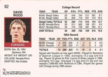 1991-92 Hoops David Wood #82 card back image