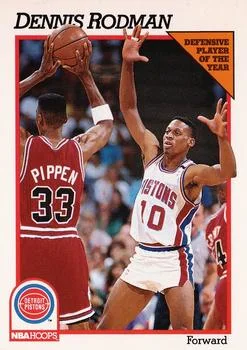 1991-92 Hoops Dennis Rodman DPOY #64 card image