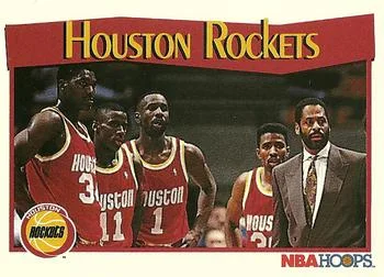 1991-92 Hoops Don Chaney / Buck Johnson / Vernon Maxwell / Hakeem Olajuwon / Kenny Smith #283 card image