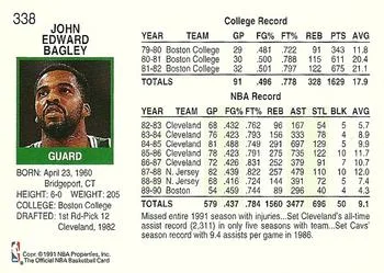 1991-92 Hoops John Bagley #338 card back image
