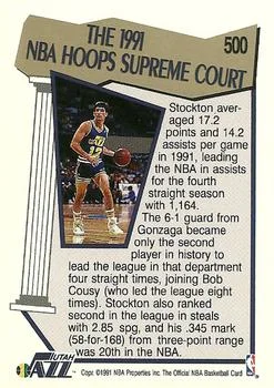 1991-92 Hoops John Stockton SC #500 card back image