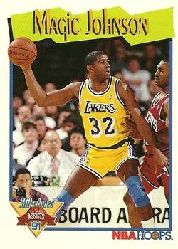 1991-92 Hoops Magic Johnson MS #316 card image