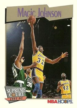 1991-92 Hoops Magic Johnson SC #473 card image