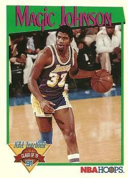 1991-92 Hoops Magic Johnson YB #319b card image