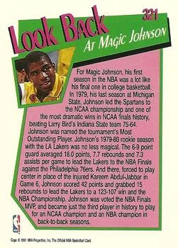 1991-92 Hoops Magic Johnson YB #321 card back image