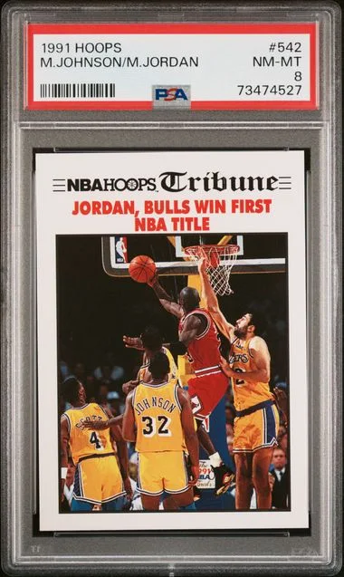 1991-92 Hoops Magic Johnson/Michael Jordan #542 card image