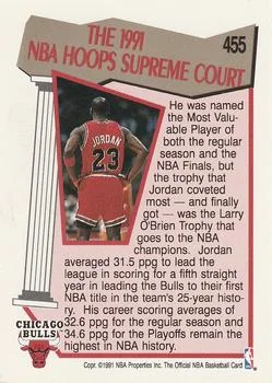 1991-92 Hoops Michael Jordan SC #455 card back image