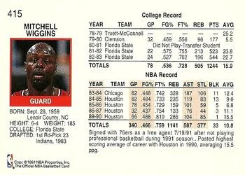 1991-92 Hoops Mitchell Wiggins #415 card back image