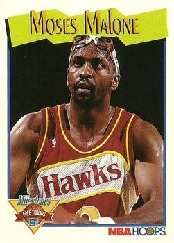 1991-92 Hoops Moses Malone MS #318 card image