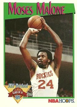 1991-92 Hoops Moses Malone YB #323 card image