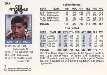 1991-92 Hoops Otis Smith #153 card back image