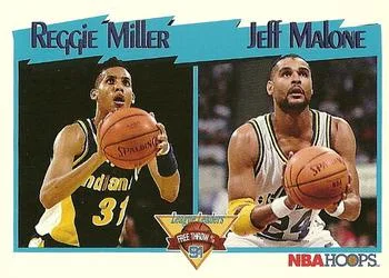 1991-92 Hoops Reggie Miller / Jeff Malone LL #308 card image