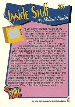 1991-92 Hoops Robert Parish IS #305 card back image