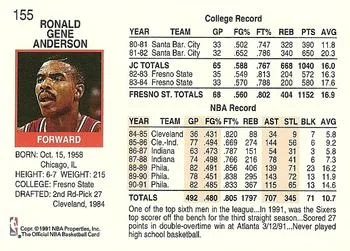 1991-92 Hoops Ron Anderson #155 card back image