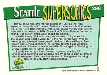 1991-92 Hoops Shawn Kemp / Derrick McKey / Gary Payton / Ricky Pierce #298 card back image