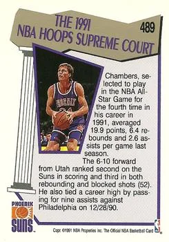 1991-92 Hoops Tom Chambers SC #489 card back image