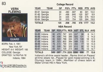 1991-92 Hoops Vern Fleming #83 card back image