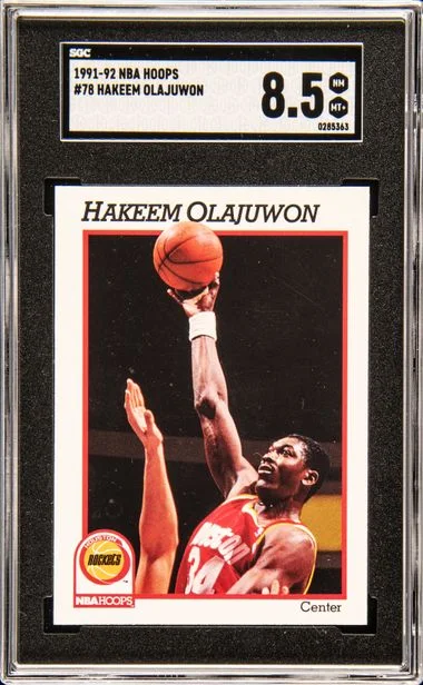 1991-92 NBA Hoops Hakeem Olajuwon #78 card image