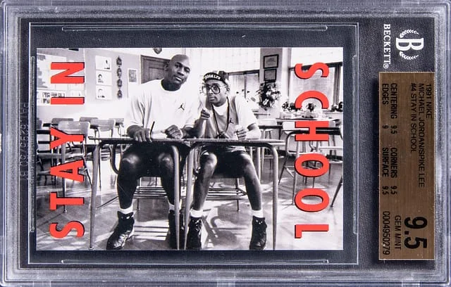 1991-92 Nike Stay In School Michael Jordan/Spike Lee #4 card image