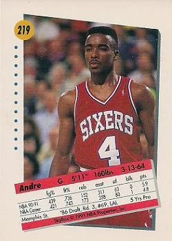 1991-92 SkyBox Andre Turner #219 card back image