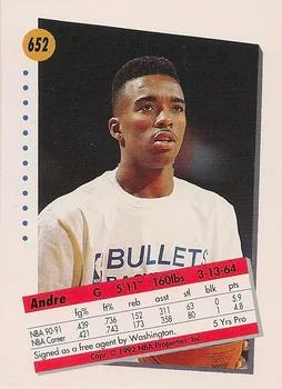1991-92 SkyBox Andre Turner #652 card back image