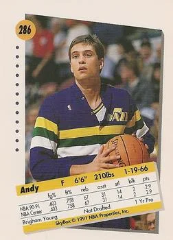1991-92 SkyBox Andy Toolson #286 card back image