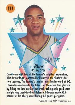 1991-92 SkyBox Blue Edwards RS #511 card back image