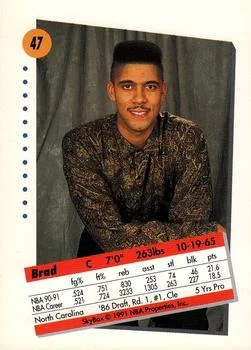 1991-92 SkyBox Brad Daugherty #47 card back image
