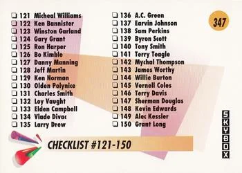 1991-92 SkyBox Checklist: 121-180 #347 card image