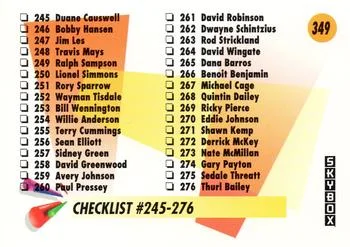 1991-92 SkyBox Checklist: 245-305 #349 card image