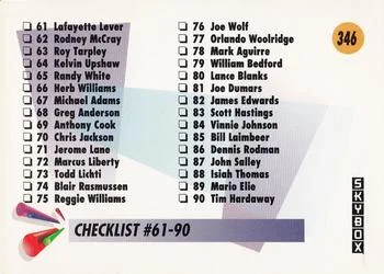 1991-92 SkyBox Checklist: 61-120 #346 card image