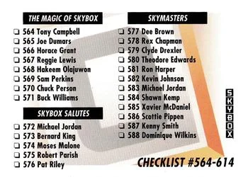 1991-92 SkyBox Checklist O: 564-614 #658 card image