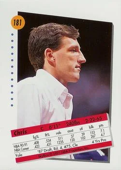 1991-92 SkyBox Chris Dudley #181 card back image