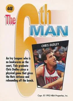 1991-92 SkyBox Chris Dudley SM #448 card back image