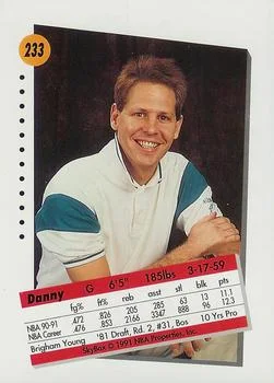 1991-92 SkyBox Danny Ainge #233 card back image
